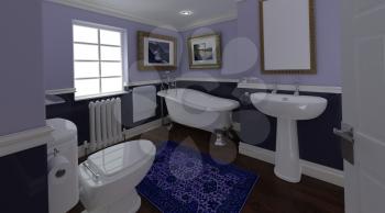3D render of a Classic Bathroom Interior