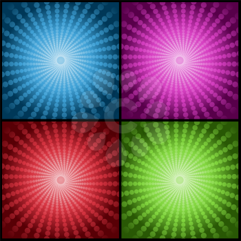 Abstract backgrounds in four bright gradient colours