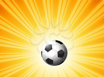 Football on a bright star burst background