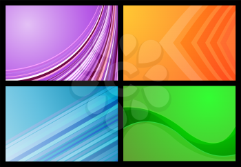 Various colourful gradient backgrounds in bright colours
