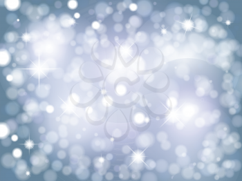 Christmas background of glittery stars and bokeh lights
