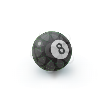 Royalty Free Clipart Image of a Techno Eight Ball