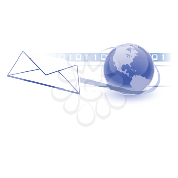 Royalty Free Clipart Image of an Email Globe