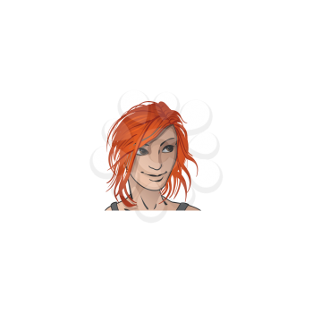 Royalty Free Clipart Image of a Female Head