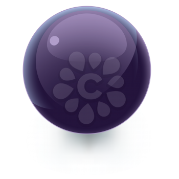 Royalty Free Clipart Image of a Purple Sphere