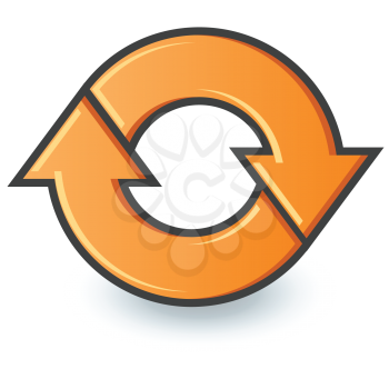 Royalty Free Clipart Image of Orange Refresh Arrows 