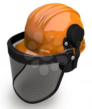 Royalty Free Clipart Image of a Hardhat with Visor