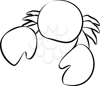 Line drawing of simple crab