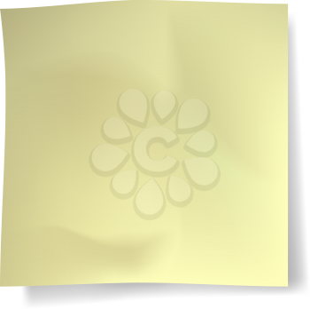 A photorealistic vector illustration of a yellow reminder note casting a soft shadow.