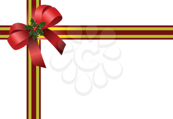 Royalty Free Clipart Image of a Christmas Ribbon