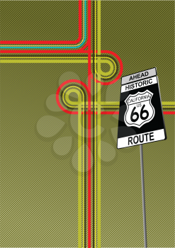 Royalty Free Clipart Image of a Route 66 Brochure