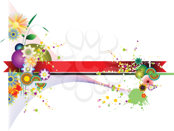 Royalty Free Clipart Image of a Floral Header