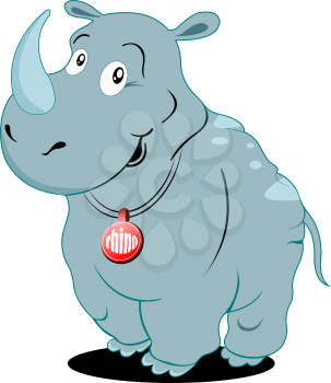 Cute Rhino Vector Illustration