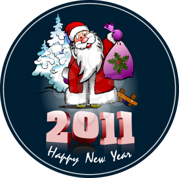 Greeting card for Christmas and happy New Year