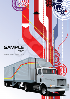 Cover for brochure or template office folder with light gray lorry