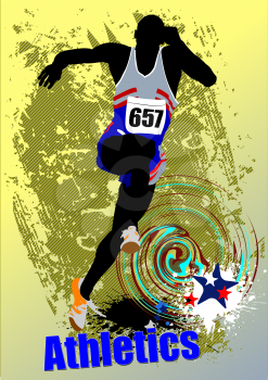 Poster Athletics. The running people. Sport. Running. Vector illustration