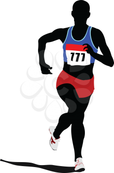 The running people. Vector illustration