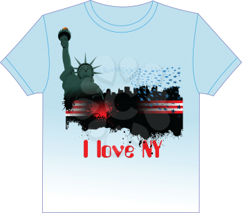 Trendy T-Shirt design with New York image. Vector illustration