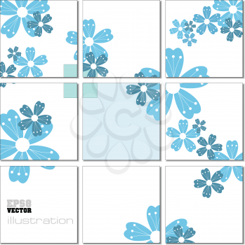 Vector Illustration geometrical mosaic pattern in blue tones