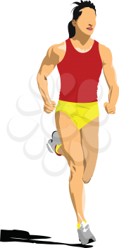 Poster Athletics. The running people. Sport. Running. Vector illustration