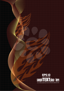 Fire flame wave background. Eps 10 vector background