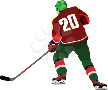 Ice hockey player. Vector illustration 