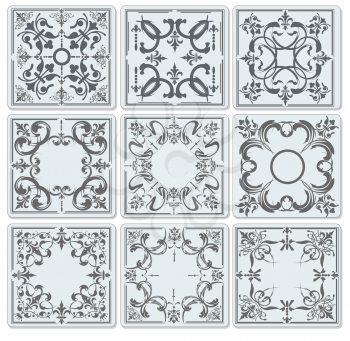 Decorative finishing ceramic tiles. vector illustration