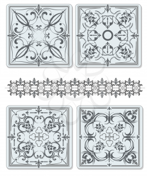 Decorative finishing ceramic tiles. Raster copy. Vector inside portfolio