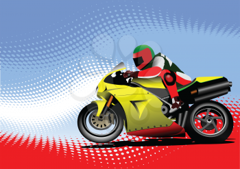 Abstract  background with motorcycle image. Vector illustration