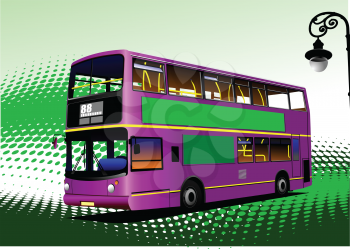 
Purple city bus. Coach. Vector illustration