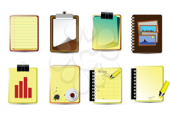 Eight Office and Business icons. Vector illustration