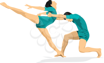 Modern ballet. Colored vector 3d illustration