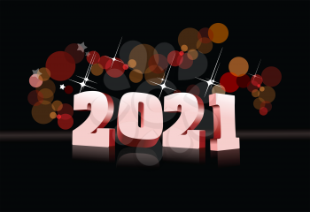 Vector 3d illustration of  calendar 2021 year