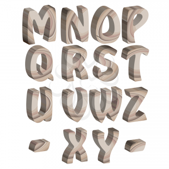 Royalty Free Clipart Image of Alphabet Letter M-Z