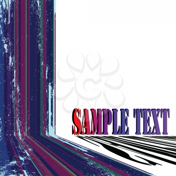 Royalty Free Clipart Image of a Sample Text Card With Grunge Stripes