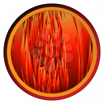 Royalty Free Clipart Image of a Web Button With Flames