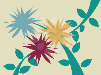 Royalty Free Clipart Image of an Abstract Floral Design