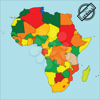 Royalty Free Clipart Image of a Map of Africa