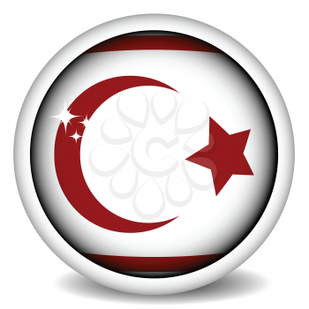 Royalty Free Clipart Image of a Flag Button for Northern Cyprus