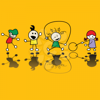 Royalty Free Clipart Image of Children Playing