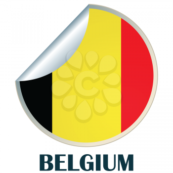 Royalty Free Clipart Image of a Sticker for Belgium