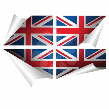 British flag curled paper sticker