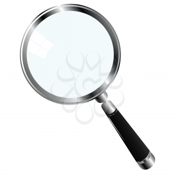 illustration of a magnifying glass over white background