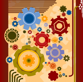 Abstract background illustration with gears