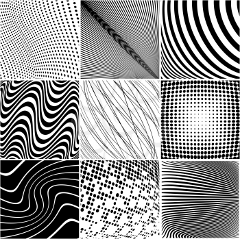 Warped backgrounds collection- design elements over white background