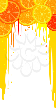 Lemon and orange slices abstract background with room for your text