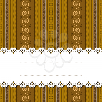 Decorative ribbon for text over a african texture, background, no mesh or transparencies.