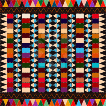 American indian  ethnic pattern with multicolored elements, abstract art.