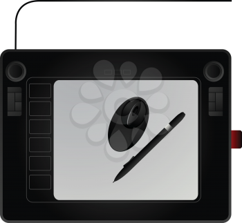 Modern graphic tablet with mouse and pen
