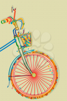 Bicycle card, retro style imagery illustration